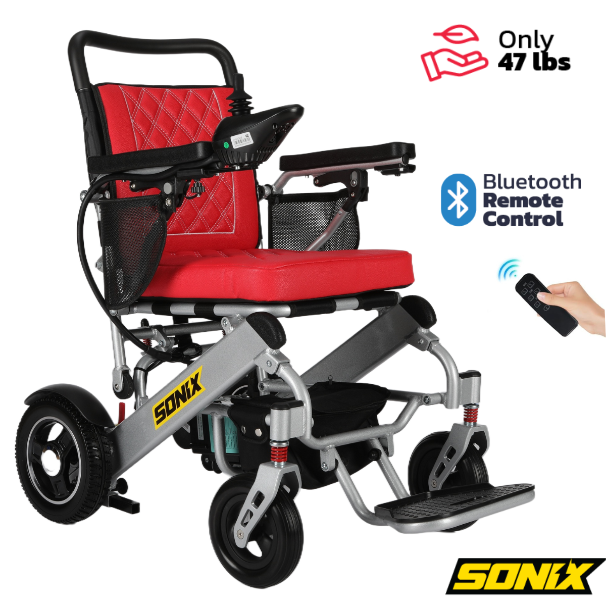 Sonix M15X - Luxurious Premium Lightweight Electric Wheelchair for Indoor & Outdoor | Long Range, Folding & Portable | Dual Motor, Power Wheelchair