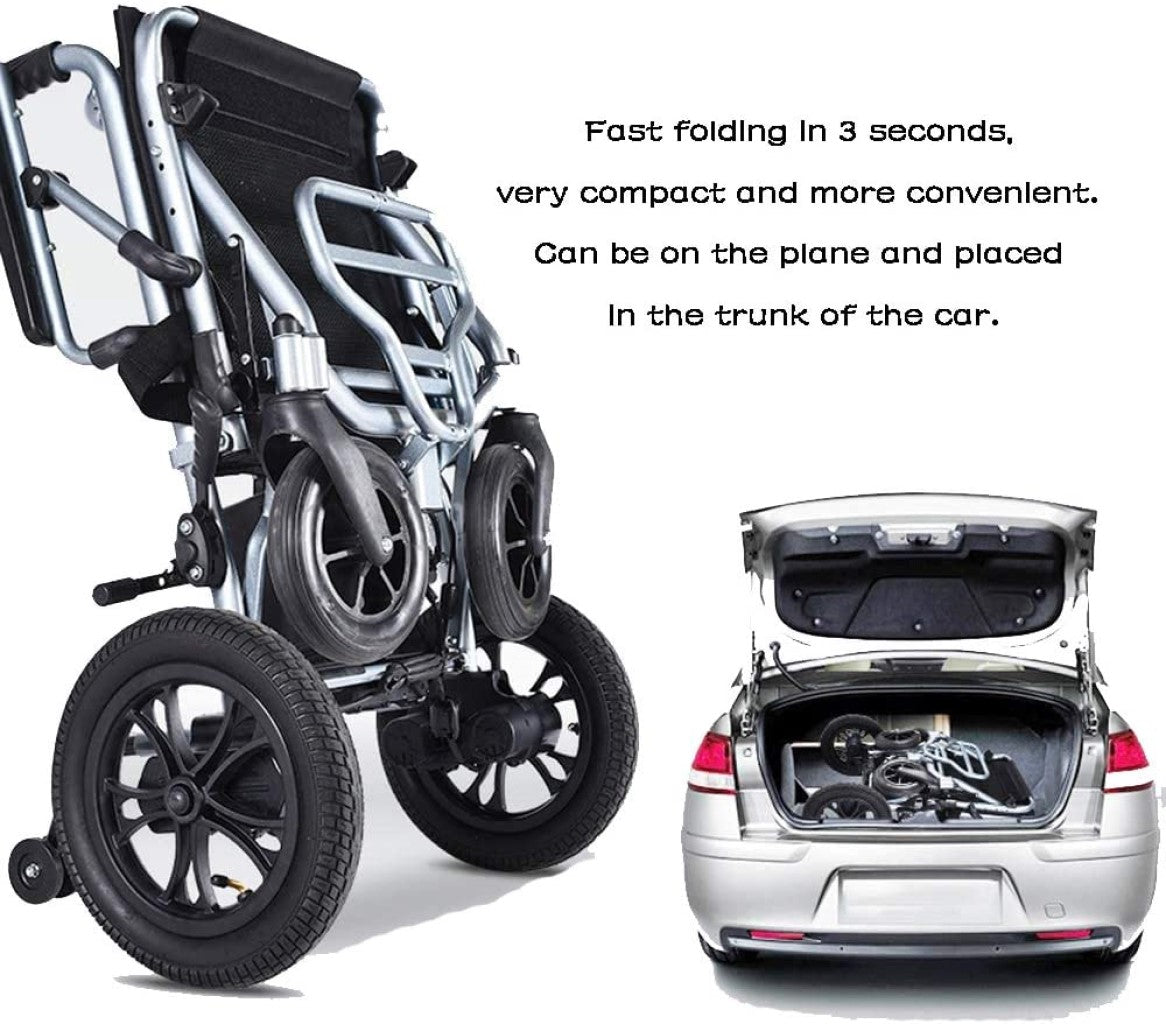 Klano KL40 - World's Lightest Electric Wheelchair: Ultra Lightweight Foldable Power Wheelchair for Seniors with Joystick & Dual Brushless Motors