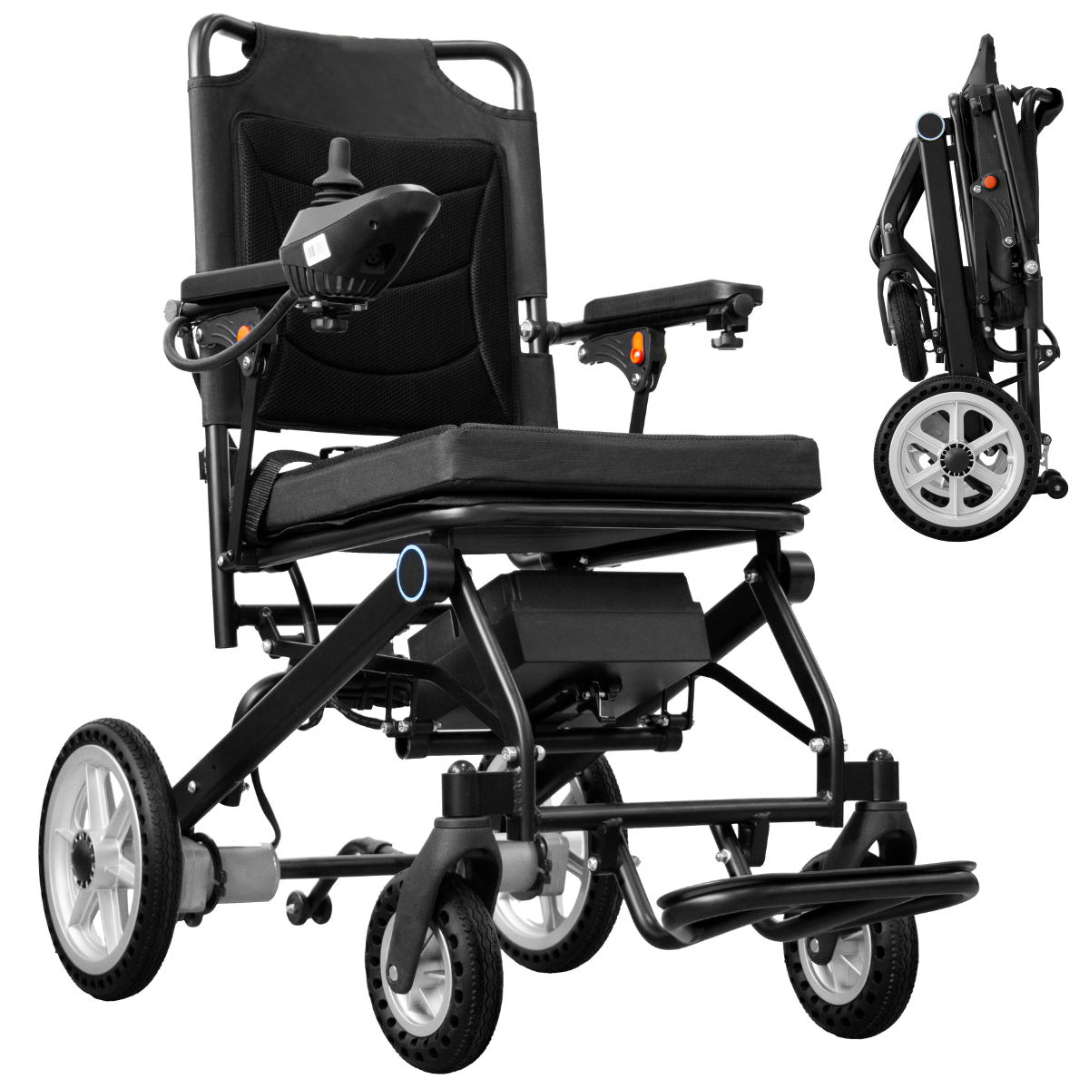 Klano KL50 - (Only 30LBS) Lightest Folding Electric Wheelchair: Foldable & Portable Power Wheelchair for Seniors | Easy Travel, Joystick
