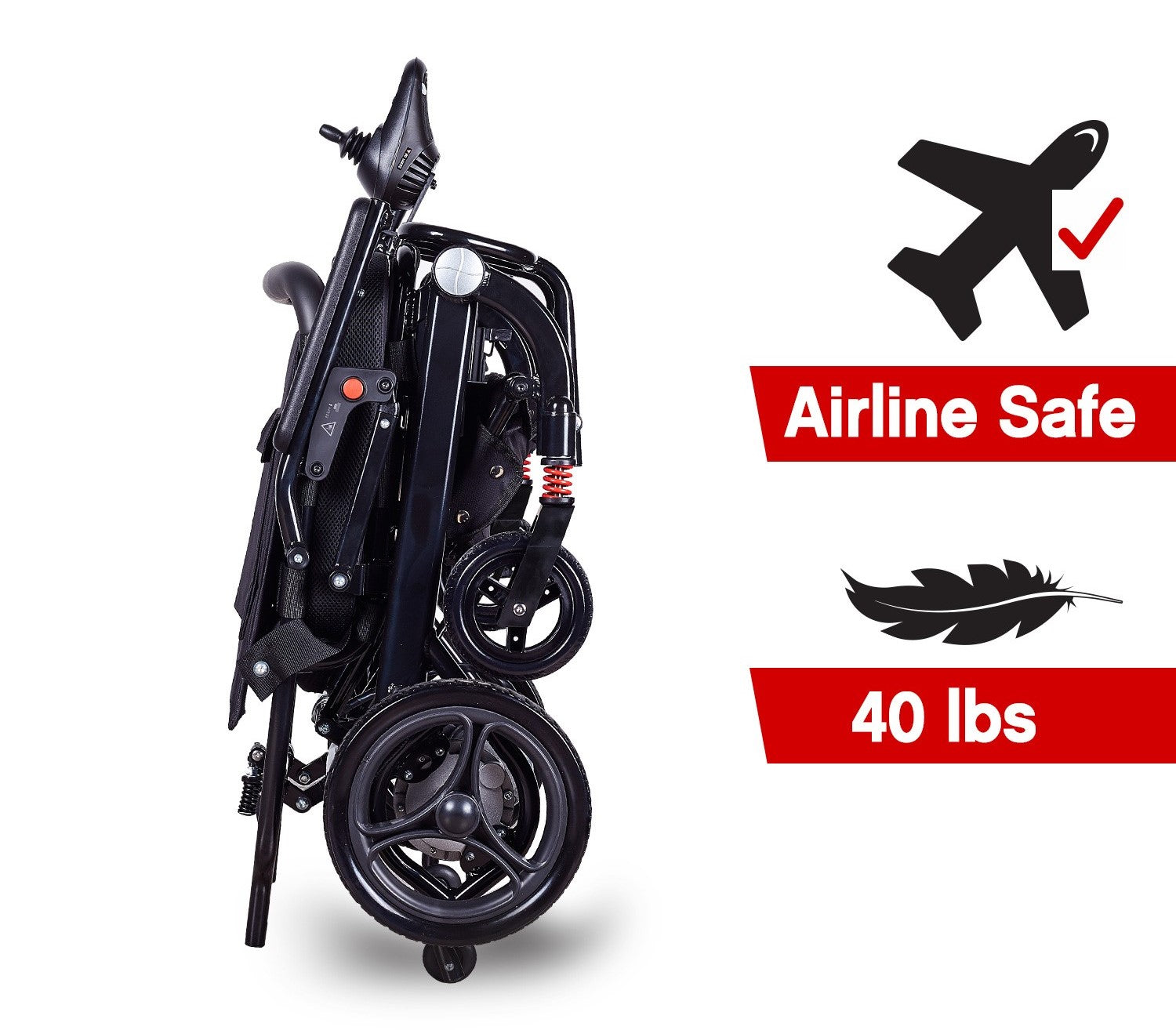 Klano KL60 - Super Lightweight Folding Electric Wheelchair: Compact, Portable Power Wheelchair for Seniors | Joystick, Easy Travel & Transport