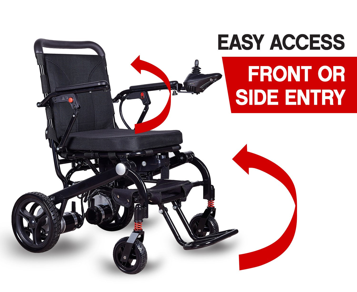 Klano KL60 - Super Lightweight Folding Electric Wheelchair: Compact, Portable Power Wheelchair for Seniors | Joystick, Easy Travel & Transport