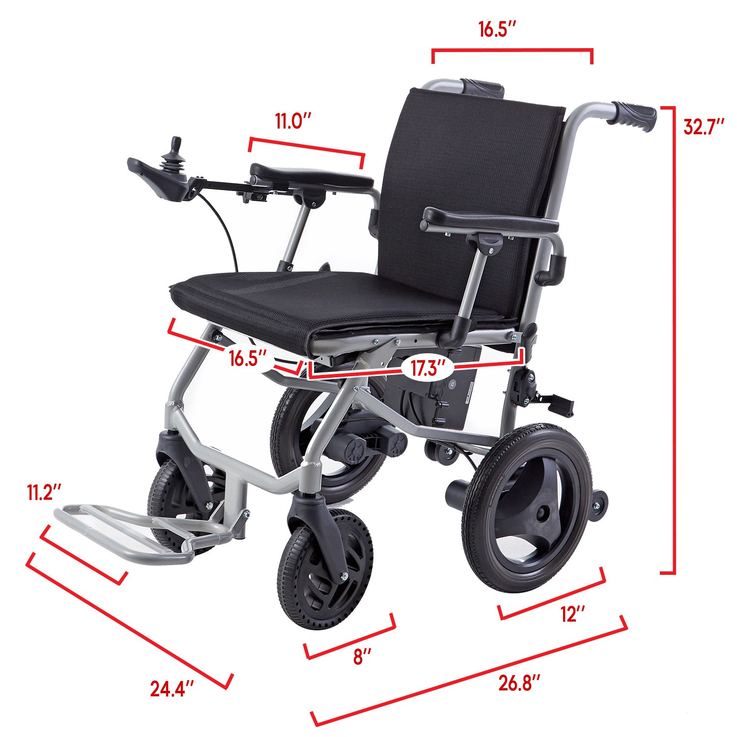 Klano KL40 - World's Lightest Electric Wheelchair: Ultra Lightweight Foldable Power Wheelchair for Seniors with Joystick & Dual Brushless Motors