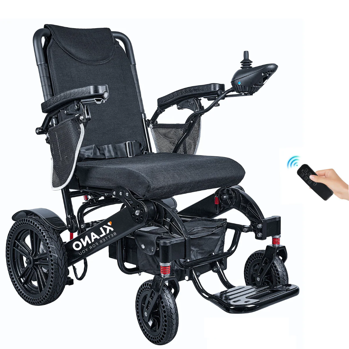Klano KL80 - Extra Durable All-Terrain Electric Wheelchair: Heavy-Duty, Foldable & Lightweight Power Wheelchair for Seniors | Bluetooth, Joystick
