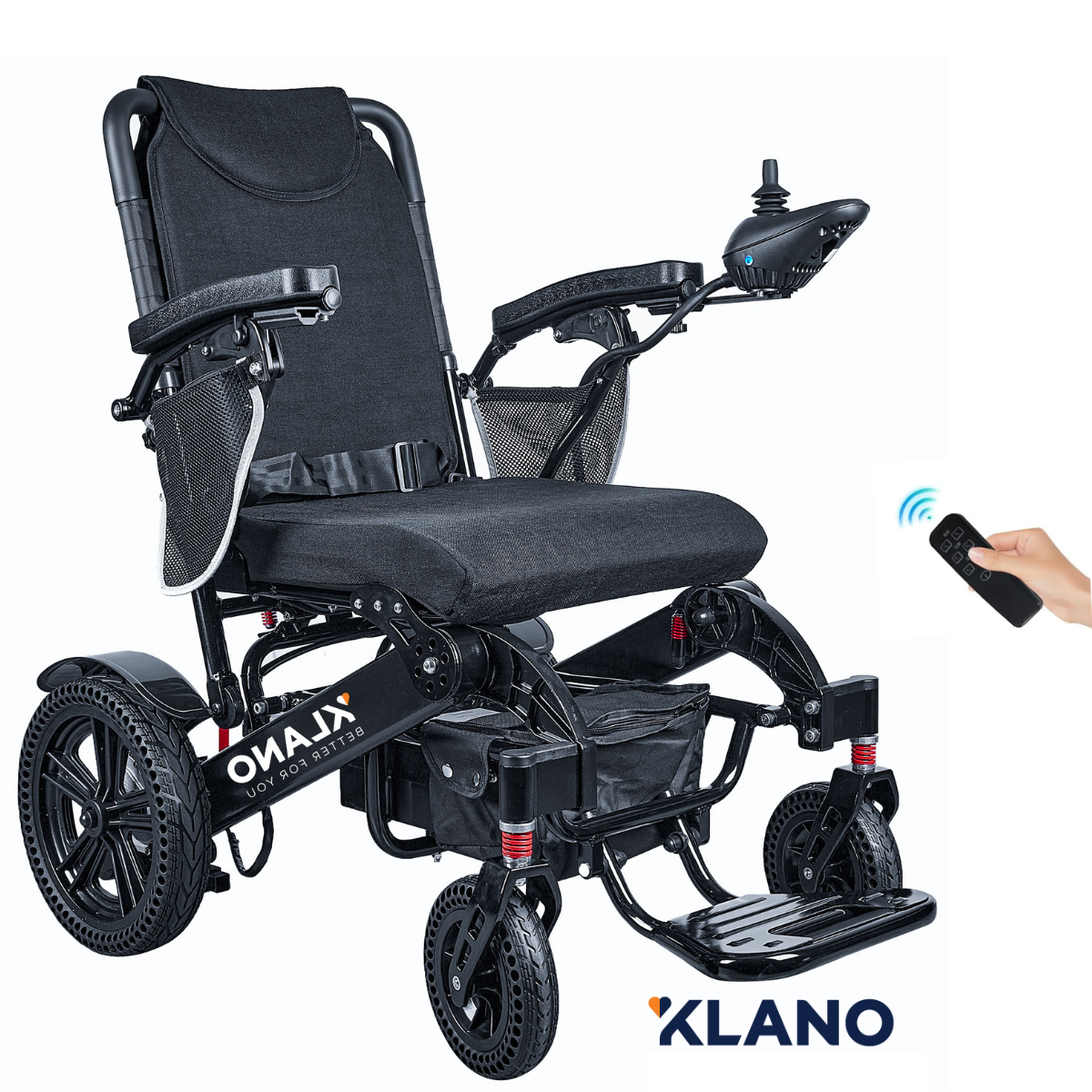 Klano KL80 - Extra Durable All-Terrain Electric Wheelchair: Heavy-Duty, Foldable & Lightweight Power Wheelchair for Seniors | Bluetooth, Joystick