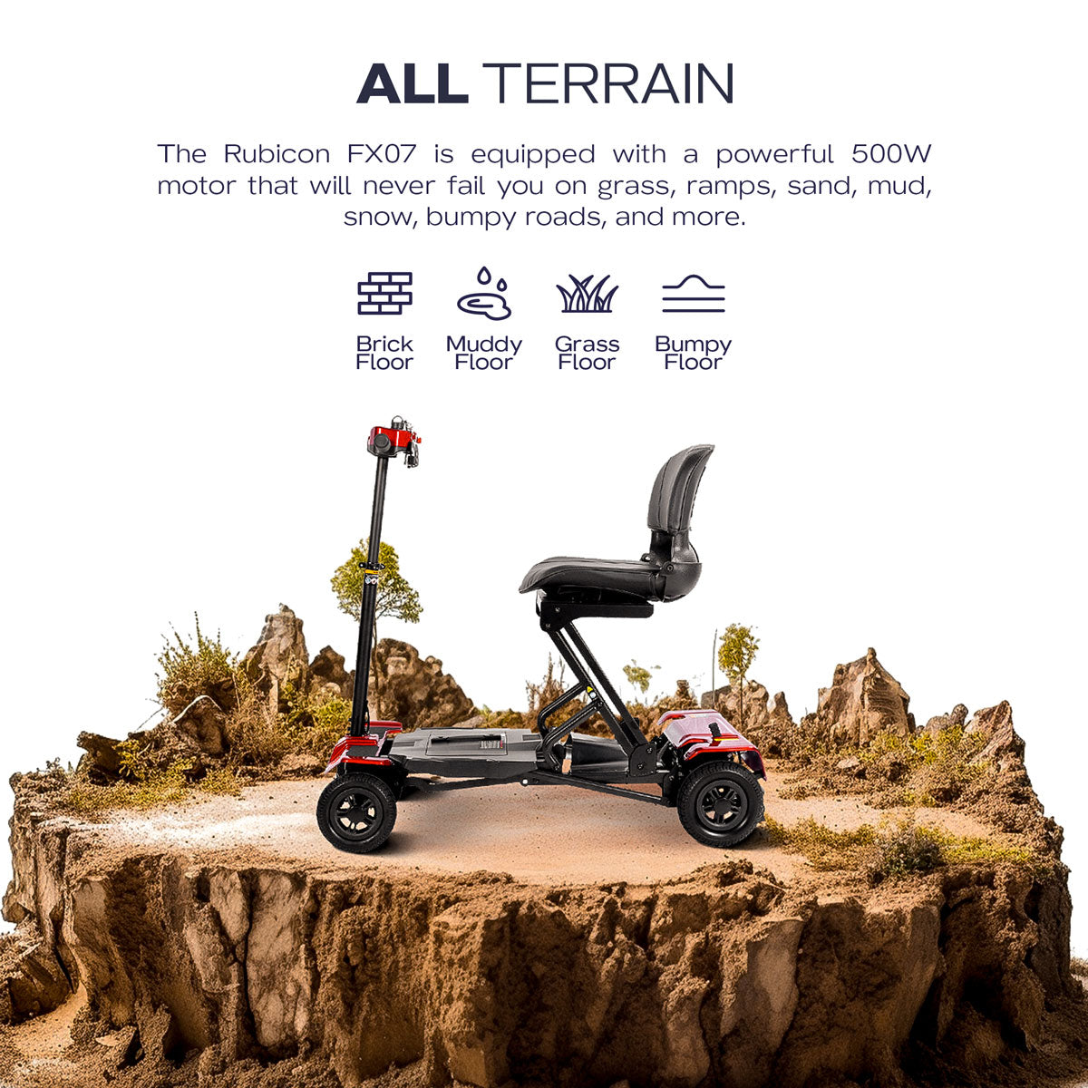 Klano KX70 - Automatic Folding & Unfolding Mobility Scooter for Seniors: Lightweight, 4-Wheel Disability Scooter with Remote Control & 13-Mile Range
