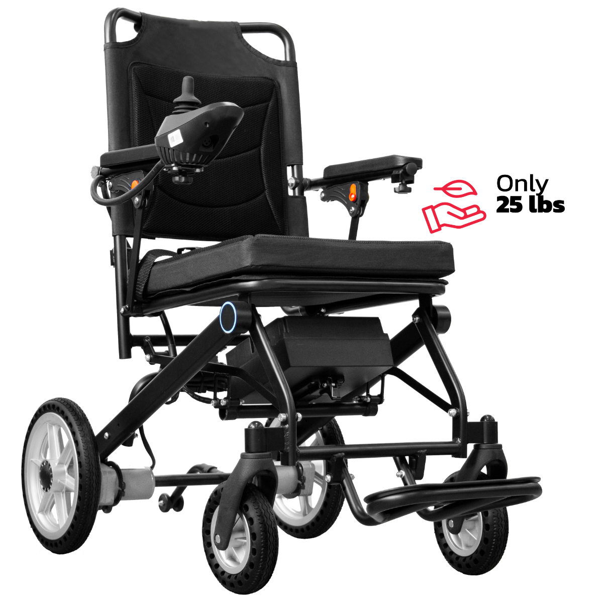 Klano KL50 - Super Lightweight Folding Electric Wheelchair: Foldable & Portable Power Wheelchair for Seniors | Easy Travel, Joystick