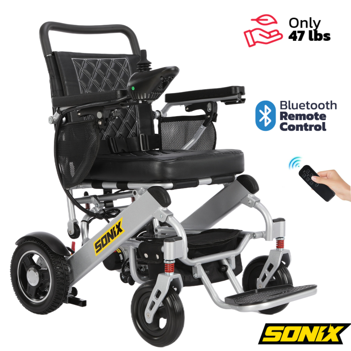 Sonix M15X - Luxurious Premium Lightweight Electric Wheelchair for Indoor & Outdoor | Long Range, Folding & Portable | Dual Motor, Power Wheelchair