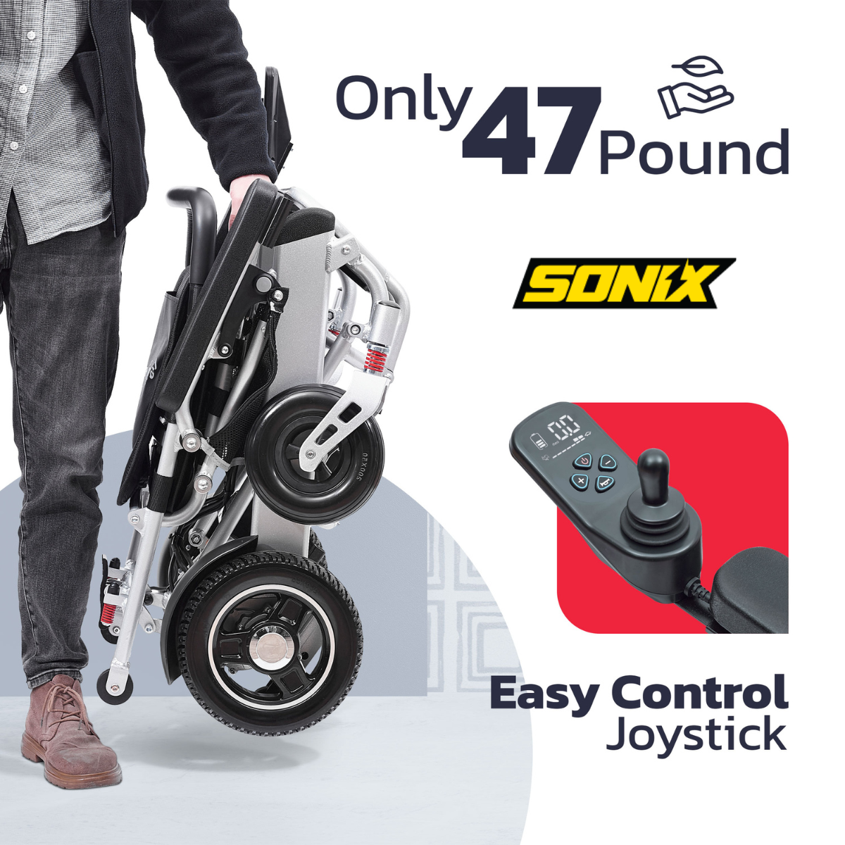 Sonix M15X - Luxurious Premium Lightweight Electric Wheelchair for Indoor & Outdoor | Long Range, Folding & Portable | Dual Motor, Power Wheelchair